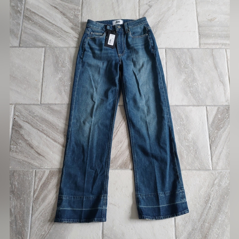 NWT PAIGE Women's Leenah Ankle Jeans Mixtape W/ Worn in Cuff Size 23